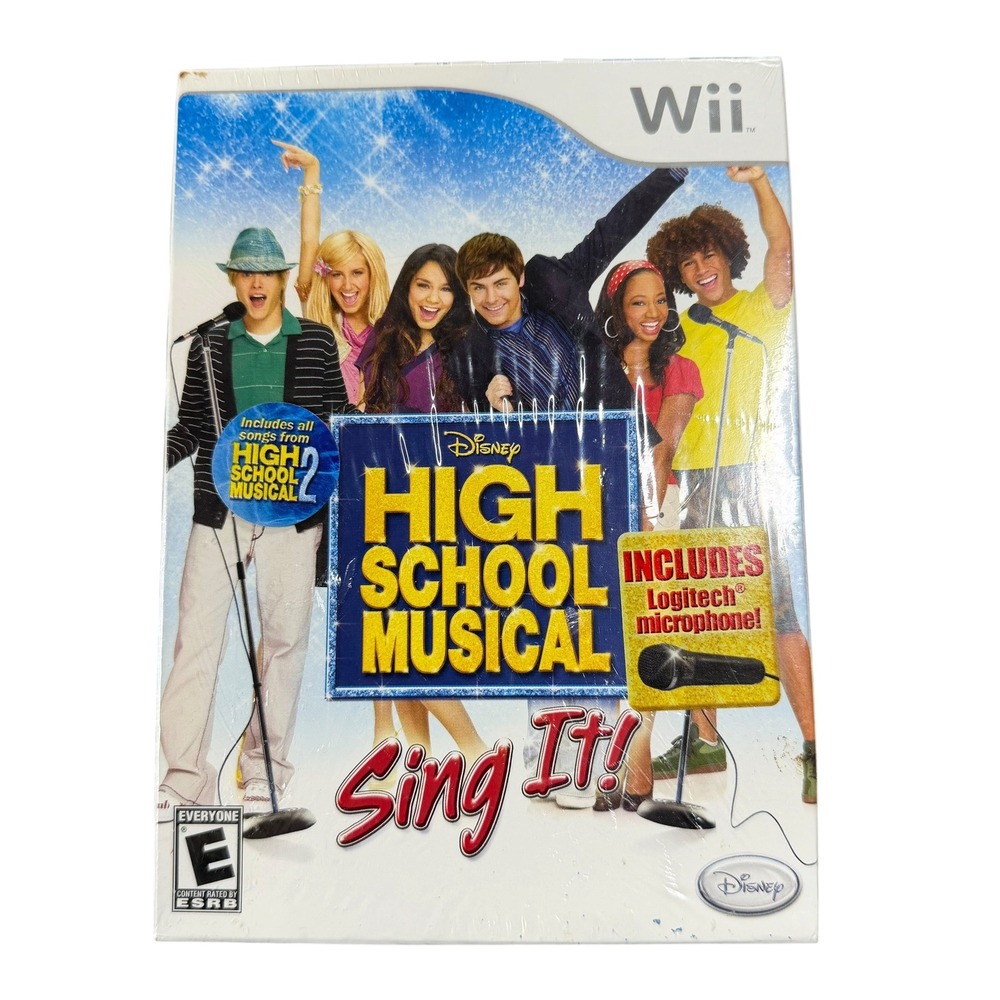 Disney High School Musical Sing It! Nintendo Wii New Sealed Logitech Microphone